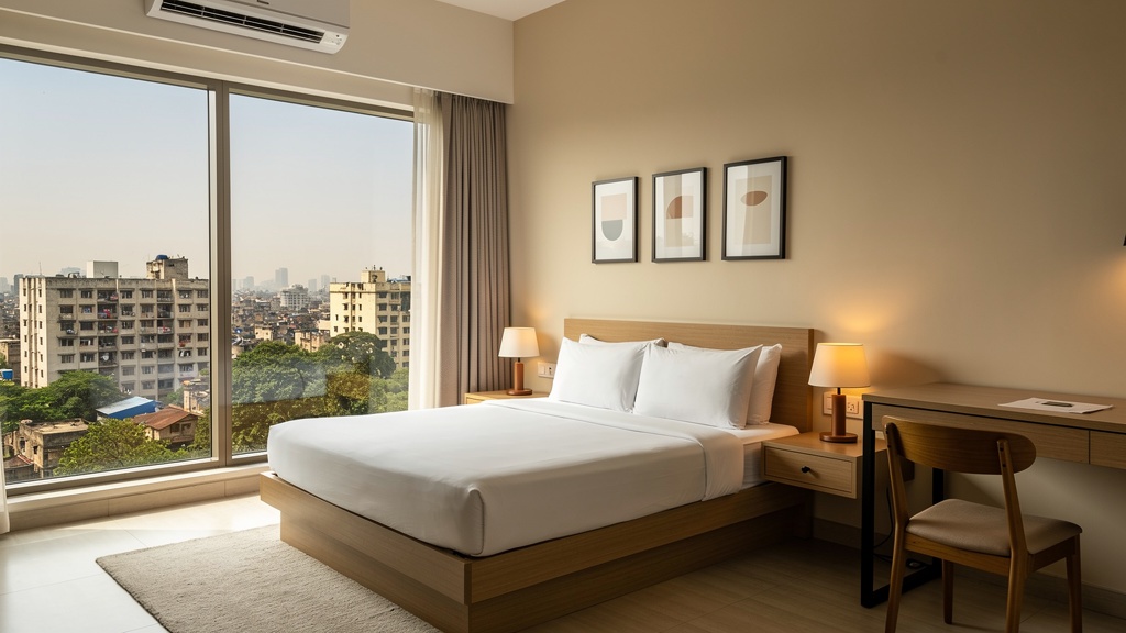 Comfortable budget hotel room in Jogeshwari