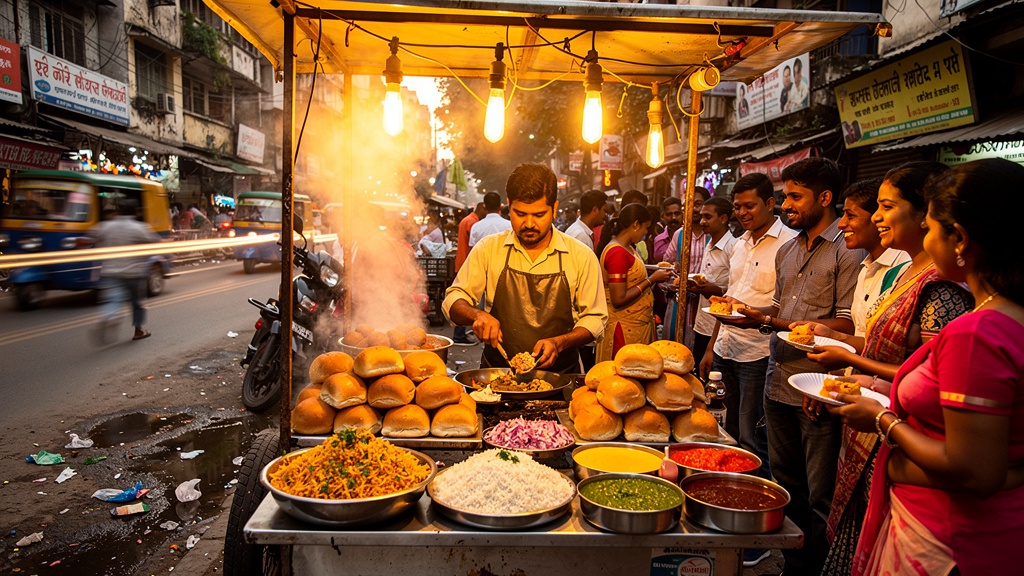 Street food vendors in Jogeshwari serving local delicacies